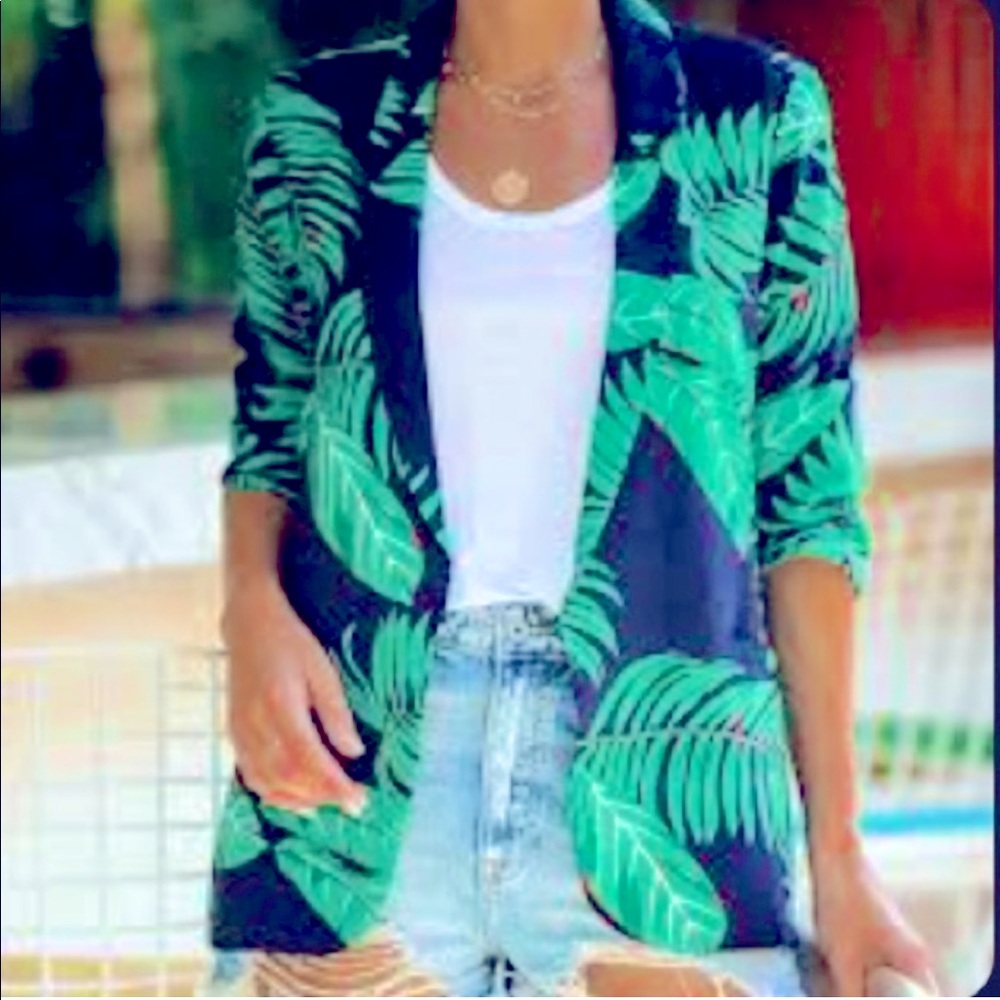 Skies are Blue NWOT palm tree blazer small